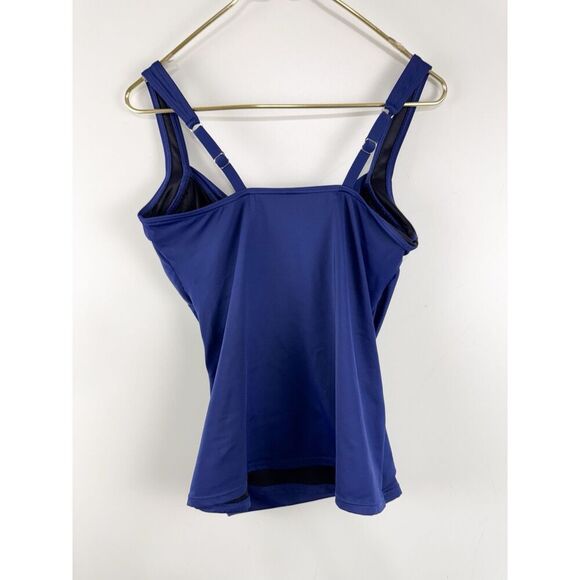 Talbots x Miraclesuit Light Control Blue Ruched Sanibel Tankini Top Sze 8 - Picture 2 of 3